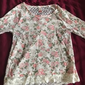 Floral and lace blouse